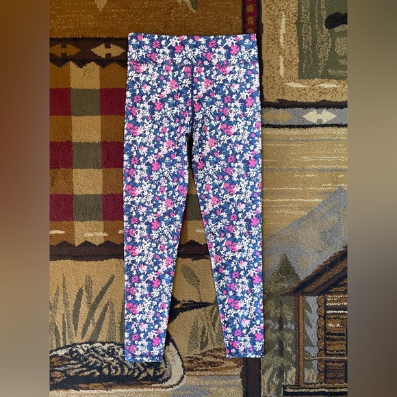 Eddie Bauer Blue and‎ Pink Floral Leggings - Picture 2 of 6
